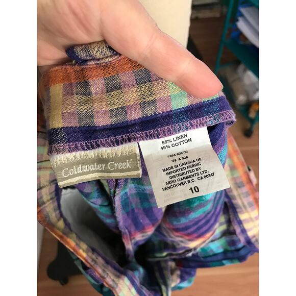 SIZE M 1980s High Waisted Plaid Shorts - Rainbow, Preppy, Bermuda - Picture 8 of 8